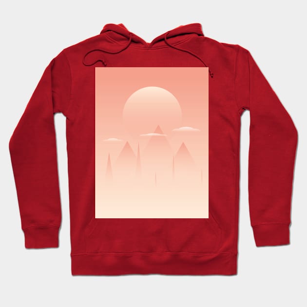 Illustration of 3 pyramids, clouds and sun in light orange colors Hoodie by whatever comes to mind 2